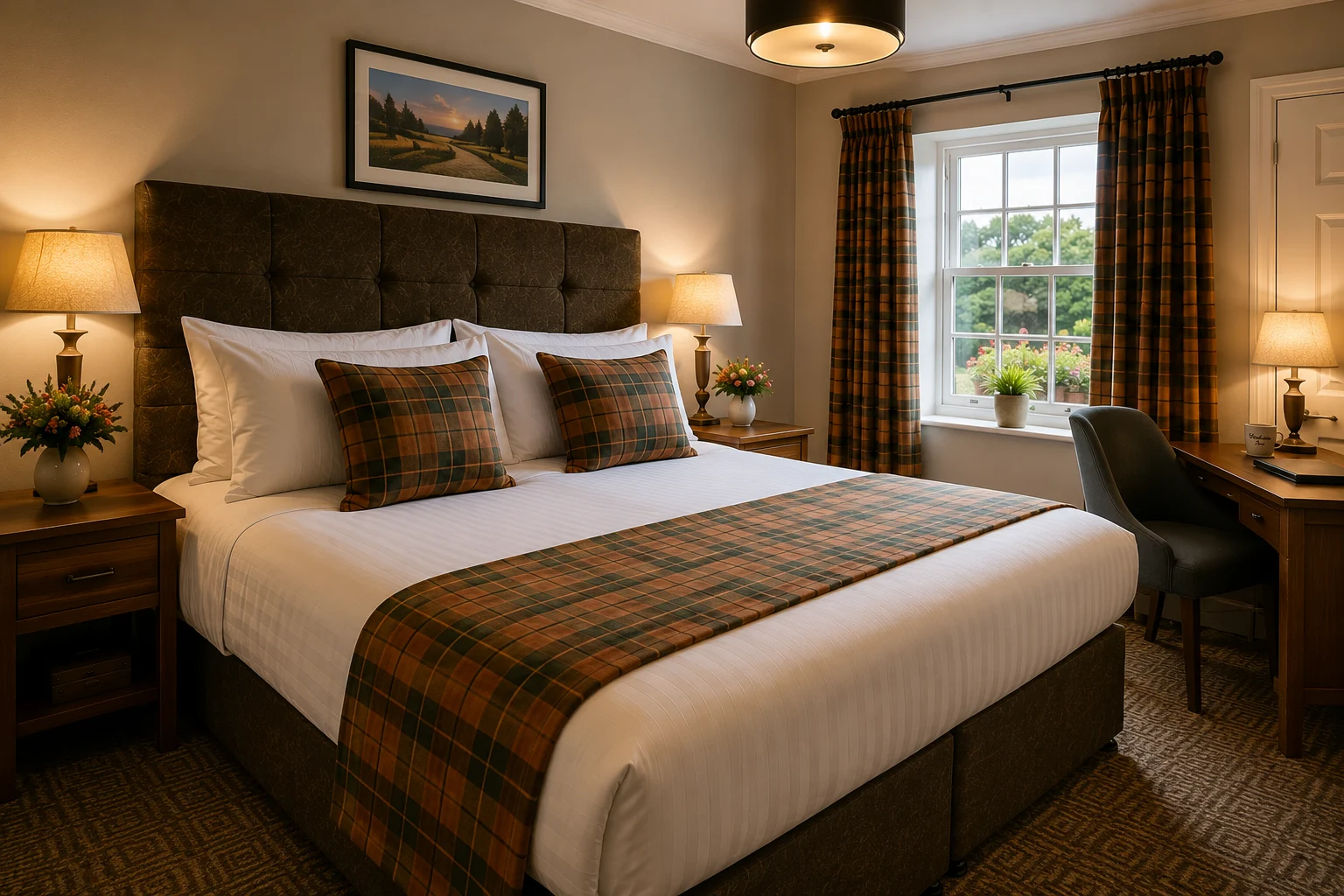 Cozy boutique hotel room retreat