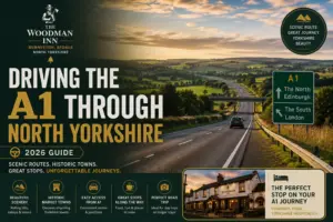 Driving the A1 through North Yorkshire with a stop near Bedale
