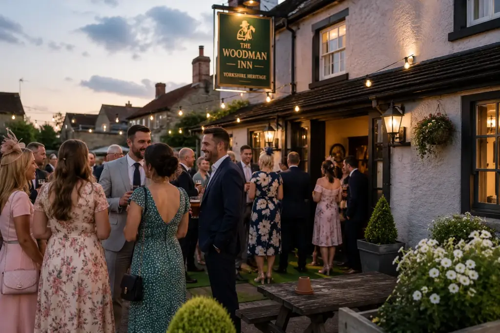 Evening celebration at The Woodman Inn