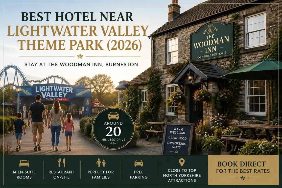 Hotel near Lightwater Valley Theme Park – The Woodman Inn, Burneston