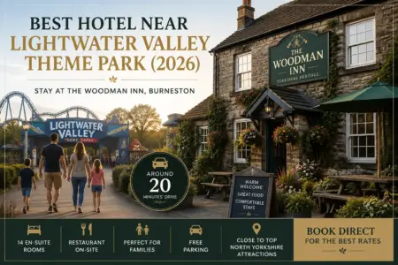 Hotel near Lightwater Valley Theme Park – The Woodman Inn, Burneston