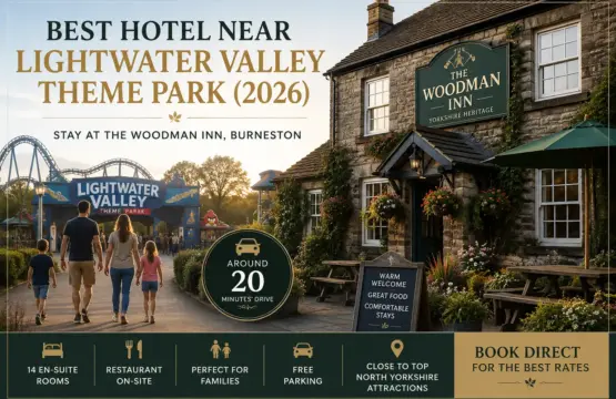 Hotel near Lightwater Valley Theme Park – The Woodman Inn, Burneston