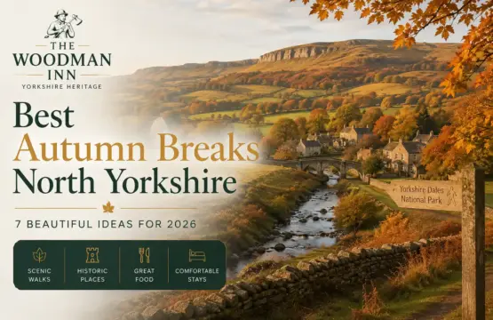 Best Autumn Breaks North Yorkshire countryside in autumn near The Woodman Inn